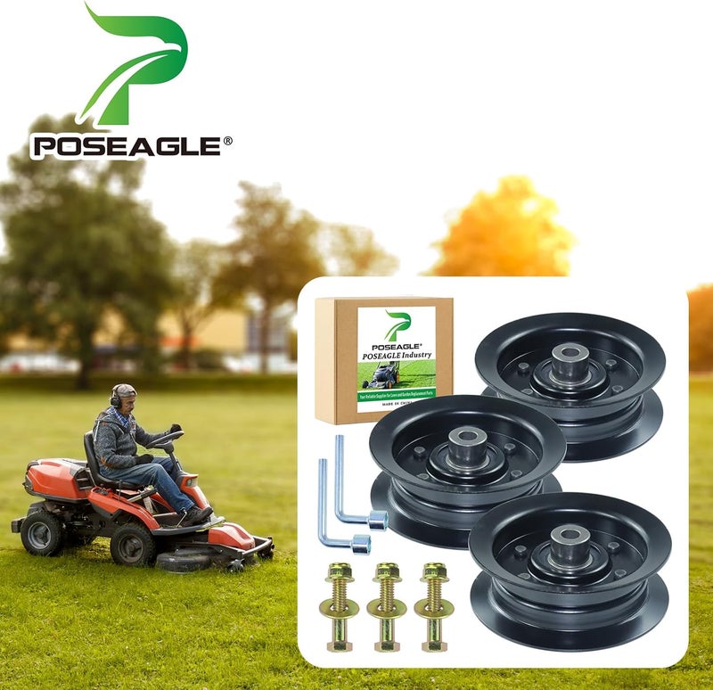 POSEAGLE 3 Pack 106-2175 Idler Pulley Replaces eXmark 106-2175, 132-9420, Toro 106-2175, 132-9420 for Toro SS5000, SS5060, SS5035, MX5060, Zs5000, Zs5000tf, Sw5000, Ss5425 Mx5075 Lawn Tractors - Image 2